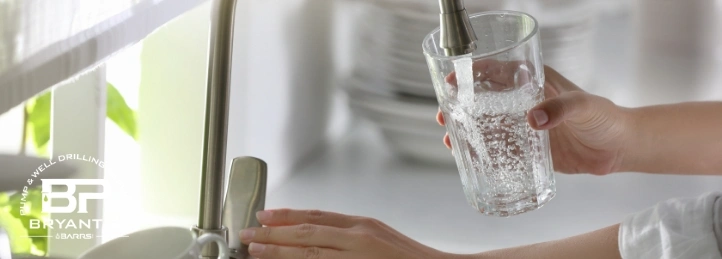 Clean well water in a glass