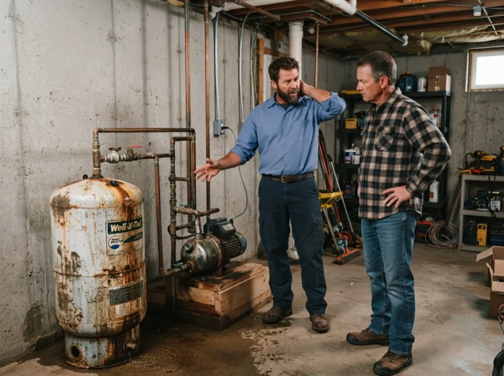 Ocala homeowner reviewing preventive well pump and pressure tank maintenance